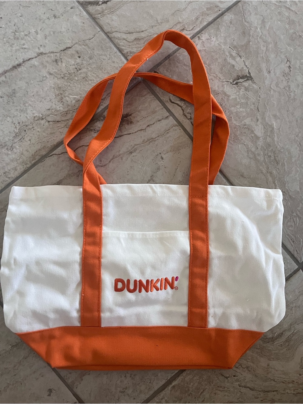 Brand New Dunkin' Donuts White & Orange Canvas Tote Limited Edition Rare